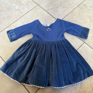 Well Dressed Wolf Blue Velvet Kids Dress